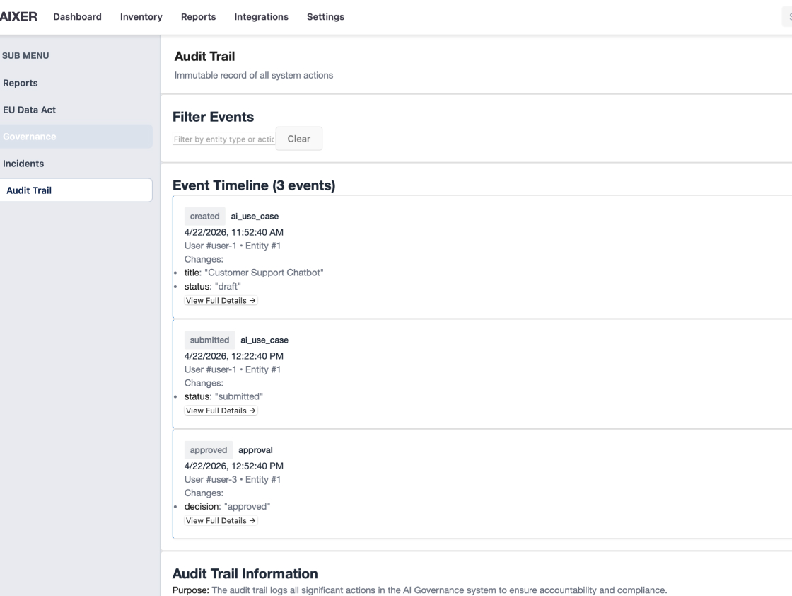Aixer Audit Trail