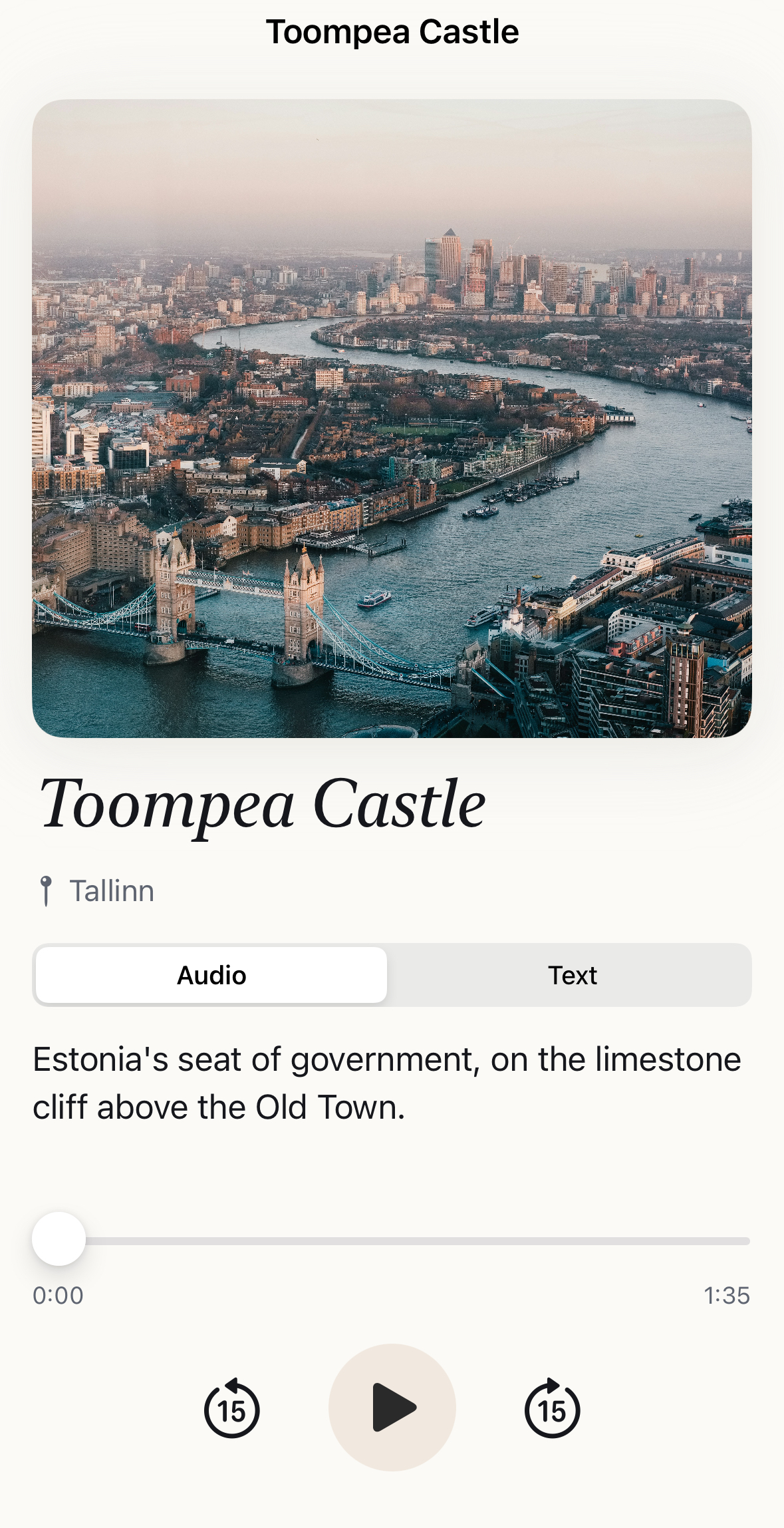 TourTour audio player
